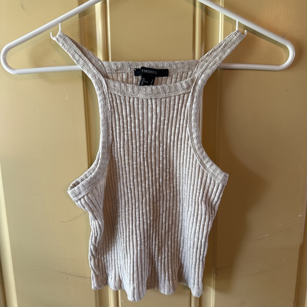 Forever 21 Light Gray Ribbed Tank Top